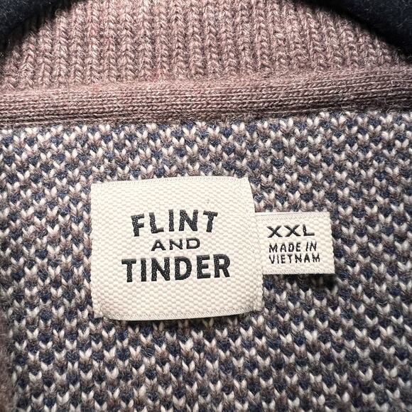 Flint and Tinder Duck Paradise Cardigan Size XXL Brown Jacquard Wool-Blend Shawl - Picture 5 of 14